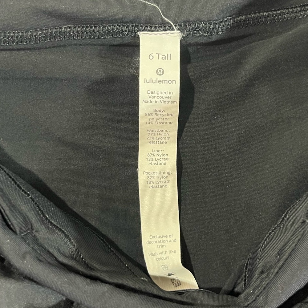 Lululemon Pace Rival Athletic Skirt Black Size 6 Tall Built-In Shorts Athletic - Picture 2 of 9
